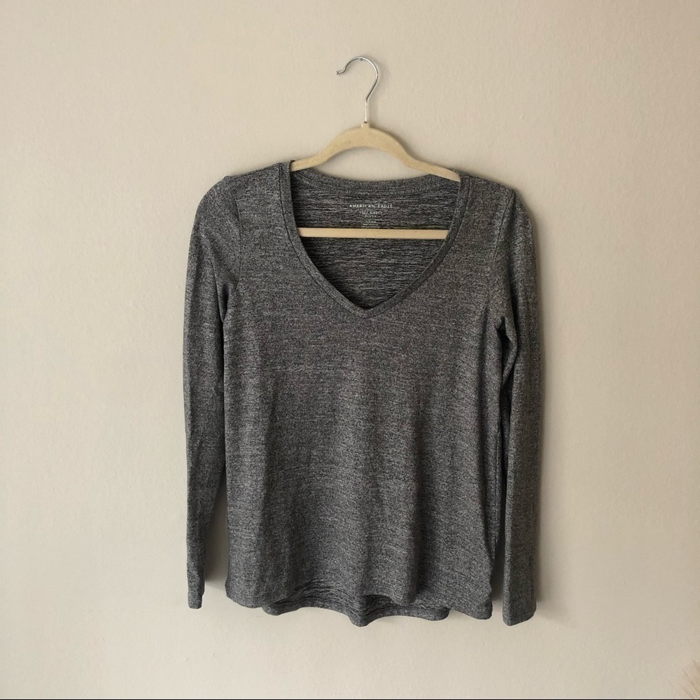 American Eagle Plush Grey Long Sleeve S